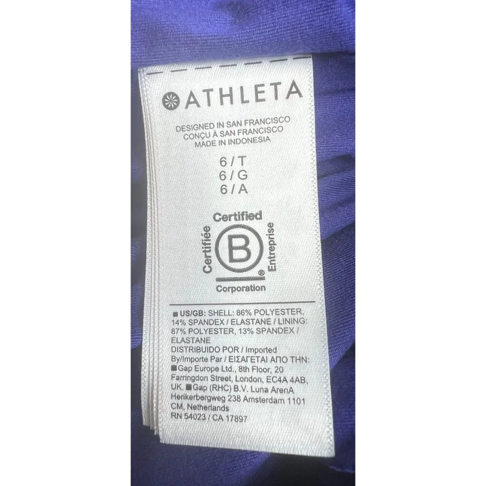 Athleta Womens Brooklyn Lined Pants Purple Ribbed Waist Size 6/T - Picture 13 of 16